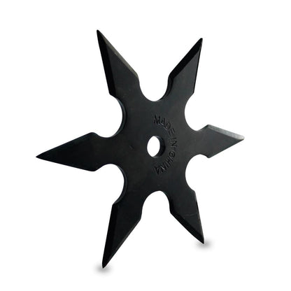 SHURIKEN 6 PUNTAS BLACK NINJA CON FUNDA STEEL 10 CENTIMETROS