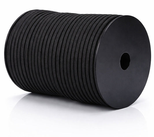 Cuerda Paracord 550 Rollo 100 Metros Negro