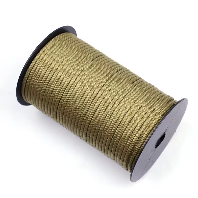 Cuerda Paracord Táctica 550 - Rollo 100 Metros 4mm 9 Núcleos Negro