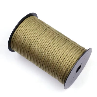 Cuerda Paracord Táctica 550 - Rollo 100 Metros 4mm 9 Núcleos Negro