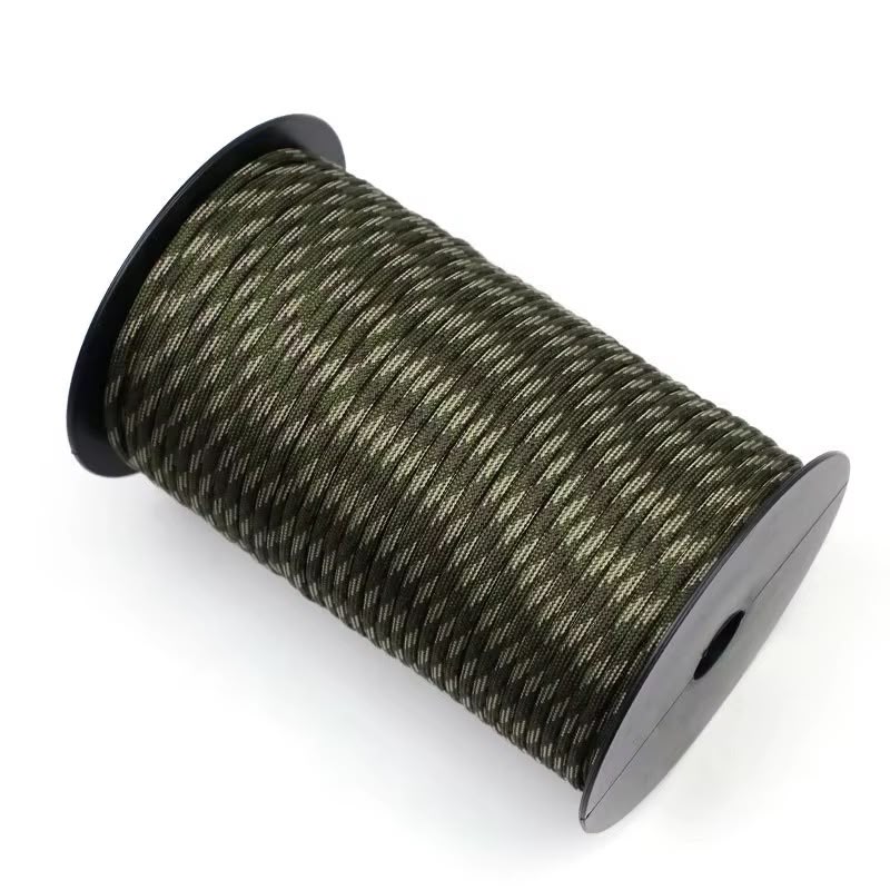 Cuerda Paracord Táctica 550 - Rollo 100 Metros 4mm 9 Núcleos Negro