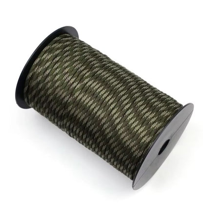 Cuerda Paracord Táctica 550 - Rollo 100 Metros 4mm 9 Núcleos Negro