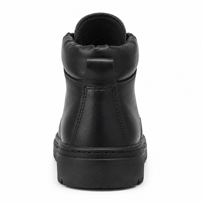 Botín de Cuero Negro Forrado en Badana Natural