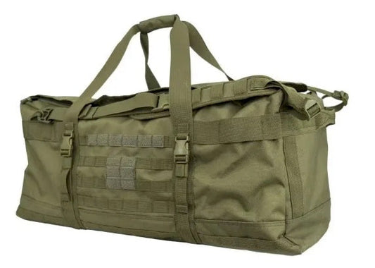 Bolso mochila táctico 106L verde vista en perspectiva
