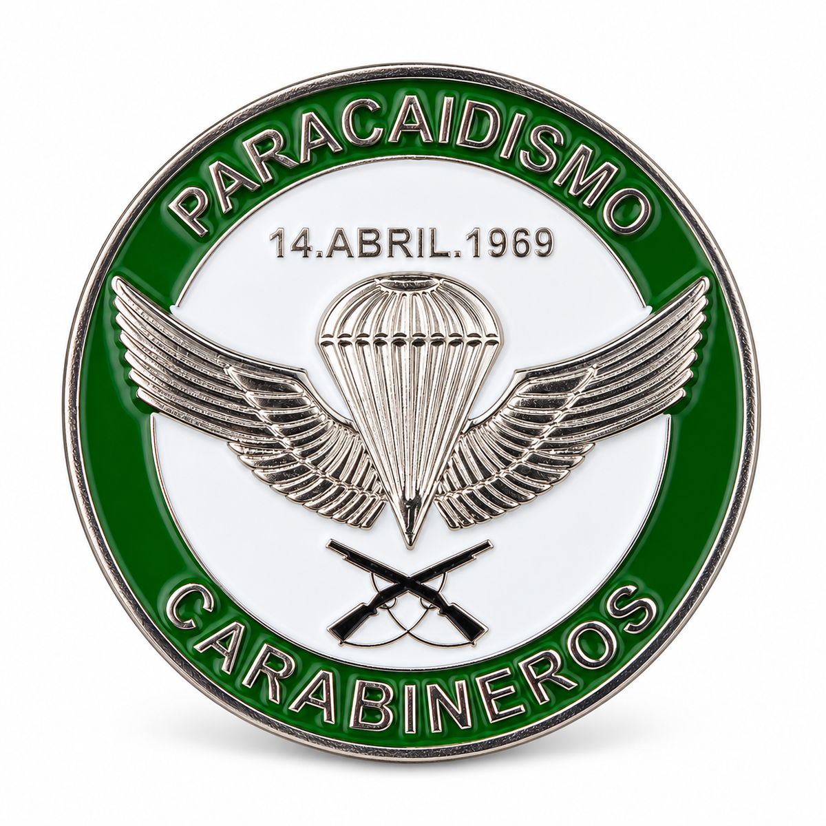 MONEDA CARABINEROS DE CHILE PARACAIDISMO 14 DE ABRIL DE 1969