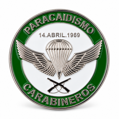 MONEDA CARABINEROS DE CHILE PARACAIDISMO 14 DE ABRIL DE 1969