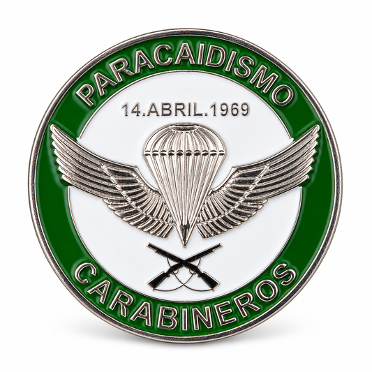MONEDA CARABINEROS DE CHILE PARACAIDISMO 14 DE ABRIL DE 1969
