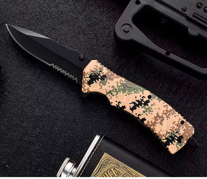 Navaja táctica camuflaje vista superior