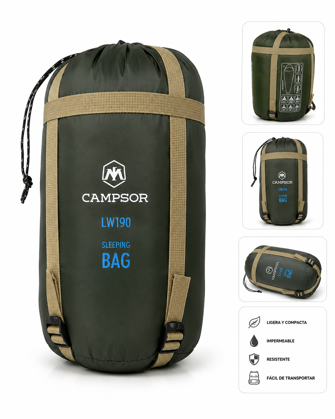 SACO DE DORMIR CAMPSOR LW190 - 700g